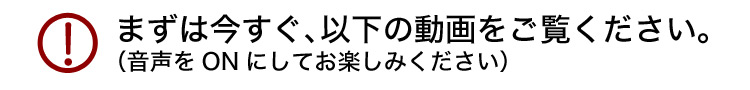 まずは今すぐ、以下の動画をご覧ください。（音声をONにしてお楽しみください）